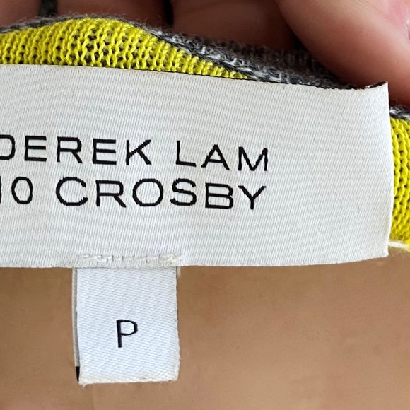 DEREK LAM 10 CROSBY Gray Yellow Sweater Size P XS - Picture 3 of 4
